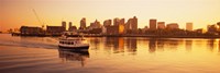 Ferry moving in the sea, Boston Harbor, Boston, Massachusetts, USA Fine Art Print