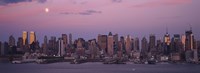New York with Purple night Sky and Moon Fine Art Print