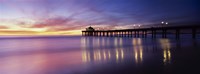 Reflection of a pier in water, Manhattan Beach Pier, Manhattan Beach, San Francisco, California, USA by Panoramic Images - 27" x 9"