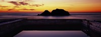 Silhouette of islands in the ocean, Sutro Baths, San Francisco, California, USA Fine Art Print
