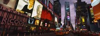 Buildings lit up at night, Times Square, Manhattan Fine Art Print