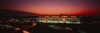 High angle view of a building lit up at night, John F. Kennedy Center for the Performing Arts, Washington DC, USA by Panoramic Images - 27" x 9"