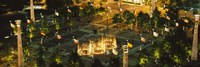 High angle view of fountains in a park lit up at night, Centennial Olympic Park, Atlanta, Georgia, USA by Panoramic Images - 27" x 9"