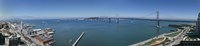 Buildings at the waterfront, Golden Gate Bridge, San Francisco Bay, San Francisco, California, USA Fine Art Print
