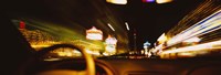 Car on a road at night, Las Vegas, Nevada, USA Fine Art Print