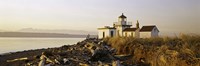 Lighthouse on the beach, West Point Lighthouse, Seattle, King County, Washington State, USA Fine Art Print