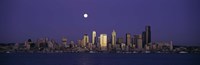 Full moon over Seattle, Washington State Fine Art Print