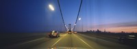 Bay Bridge with Cars at Night, San Francisco, California Fine Art Print
