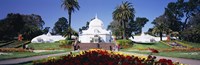 Tourists in a formal garden, Conservatory of Flowers, Golden Gate Park, San Francisco, California, USA Fine Art Print