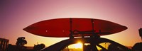 Close-up of a kayak on a car roof at sunset, San Francisco, California Fine Art Print