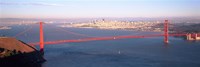 High angle view of a suspension bridge across the sea, Golden Gate Bridge, San Francisco, Marin County, California, USA Fine Art Print