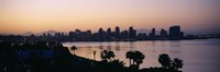 Silhouette of buildings at the waterfront, San Diego, San Diego Bay, San Diego County, California, USA Fine Art Print