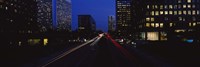 Buildings lit up at night, Century City, Los Angeles, California, USA Fine Art Print