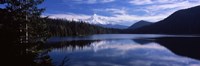 Reflection of clouds in water, Mt Hood, Lost Lake, Mt. Hood National Forest, Hood River County, Oregon, USA Fine Art Print