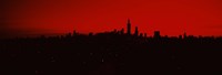 Silhouette of buildings at sunrise, Chicago, Illinois Fine Art Print