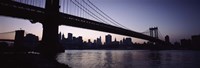 Low angle view of a bridge, Manhattan Bridge, Lower Manhattan, New York City, New York State, USA Fine Art Print