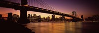 Bridge across the river at night, Manhattan Bridge, Lower Manhattan Fine Art Print