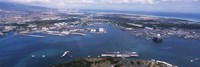 Aerial view of a harbor, Pearl Harbor, Honolulu, Oahu, Hawaii, USA by Panoramic Images - 27" x 9"