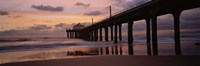 Low angle view of a hut on a pier, Manhattan Beach Pier, Manhattan Beach, Los Angeles County, California, USA by Panoramic Images - 27" x 9"