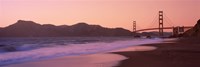 Beach and a suspension bridge at sunset, Baker Beach, Golden Gate Bridge, San Francisco, San Francisco County, California, USA Fine Art Print