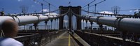 Man walking on a bridge, Brooklyn Bridge, Brooklyn, New York City, New York State, USA Fine Art Print