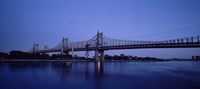 Queensboro Bridge Over East River, Manhattan (blue sky) by Panoramic Images - 27" x 12"