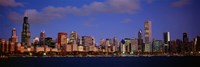 Lake Michigan City Skyline at Dusk, Chicago, Illinois, USA Fine Art Print