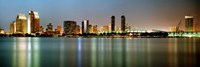 City skyline at night, San Diego, California, USA Fine Art Print