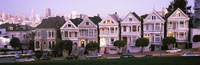 Row houses in a city, Postcard Row, The Seven Sisters, Painted Ladies, Alamo Square, San Francisco, California Fine Art Print