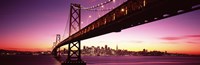 Bay Bridge and city skyline at night, San Francisco, California, USA Fine Art Print