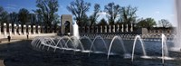 Fountains at a war memorial, National World War II Memorial, Washington DC, USA Fine Art Print