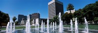 Plaza De Cesar Chavez with Water Fountains, San Jose, California Fine Art Print