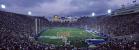 Spectators watching baseball match, Los Angeles Dodgers, Los Angeles Memorial Coliseum, Los Angeles, California Fine Art Print