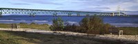 Suspension bridge across a strait, Mackinac Bridge, Mackinaw City, Michigan, USA Fine Art Print