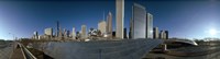 360 degree view of a city, Millennium Park, Jay Pritzker Pavilion, Lake Shore Drive, Chicago, Cook County, Illinois, USA Fine Art Print