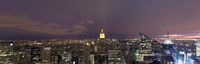Buildings in a city lit up at dusk, Midtown Manhattan, Manhattan, New York City, New York State, USA by Panoramic Images - 27" x 9" - $28.99