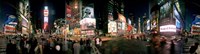 360 degree view of buildings lit up at night, Times Square, Manhattan, New York City, New York State, USA Fine Art Print