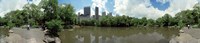 360 degree view of a pond in an urban park, Central Park, Manhattan, New York City, New York State, USA Fine Art Print