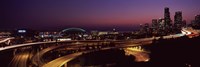 City lit up at night, Seattle, King County, Washington State, USA 2010 by Panoramic Images, 2010 - 27" x 9"