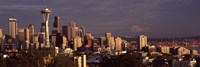 View of Space Needle and surrounding buildings, Seattle, King County, Washington State, USA 2010 Fine Art Print