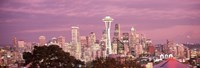 Night view of Seattle, King County, Washington State, USA 2010 Fine Art Print