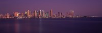 San Diego with Purple Sky as Seen from the Water by Panoramic Images - 27" x 9"