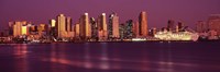 San Diego Lit Up at Dusk by Panoramic Images - 27" x 9"