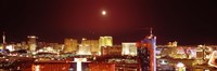 Moon Over Las Vegas at Night Fine Art Print