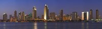 San Diego Night View by Panoramic Images - 27" x 9"