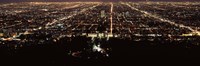 Aerial view of a cityscape, Griffith Park Observatory, Los Angeles, California, USA Fine Art Print