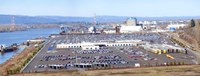 High angle view of large parking lots, Willamette River, Portland, Multnomah County, Oregon, USA Fine Art Print