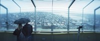 Couple viewing a city from the Space Needle, Queen Anne Hill, Seattle, Washington State, USA Fine Art Print