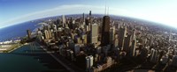Aerial view of Chicago and lake, Cook County, Illinois, USA 2010 Fine Art Print