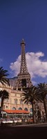 Low angle view of a hotel, Replica Eiffel Tower, Paris Las Vegas, The Strip, Las Vegas, Nevada, USA Fine Art Print